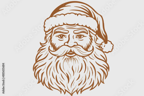 Vintage santa claus, vintage santa, santa claus vector, satna claus vector line art, santa claus