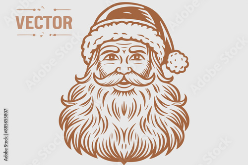 Vintage santa claus, vintage santa, santa claus vector, satna claus vector line art, santa claus