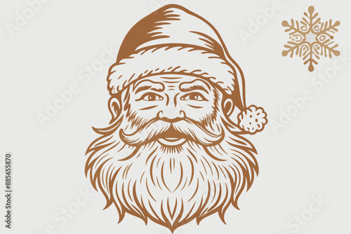 Vintage santa claus, vintage santa, santa claus vector, satna claus vector line art, santa claus