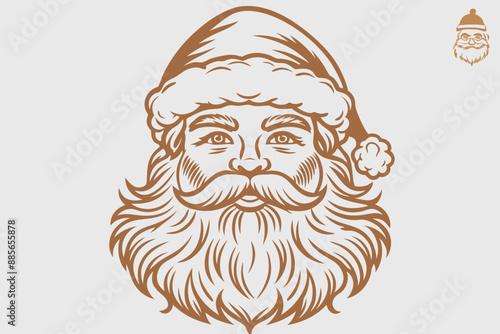 Vintage santa claus, vintage santa, santa claus vector, satna claus vector line art, santa claus