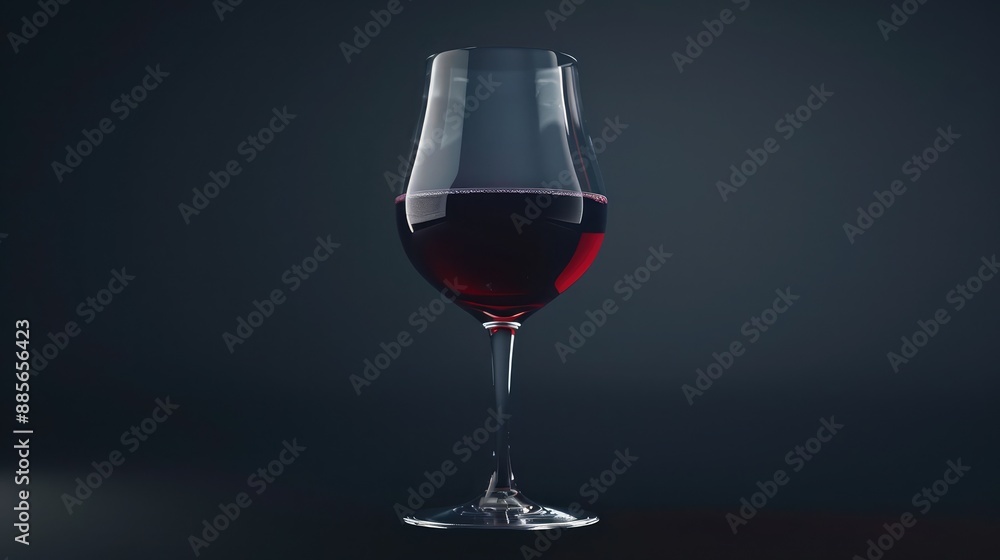 Single elegant wine glass filled with red wine, hyper-detailed Single elegant wine glass filled with red wine, hyper-detailed