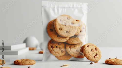 Wallpaper Mural Cookie Mockup. Realistic 3D Render of Glossy Oil Food Bag Packaging Design Torontodigital.ca