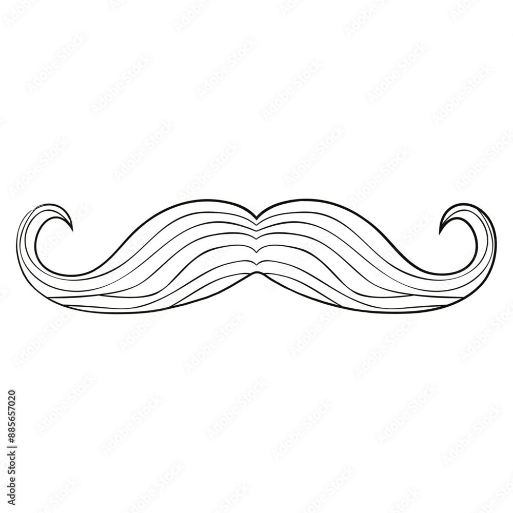 Fototapeta premium Mustache Vector Illustration: Stylish Facial Hair Design.ai