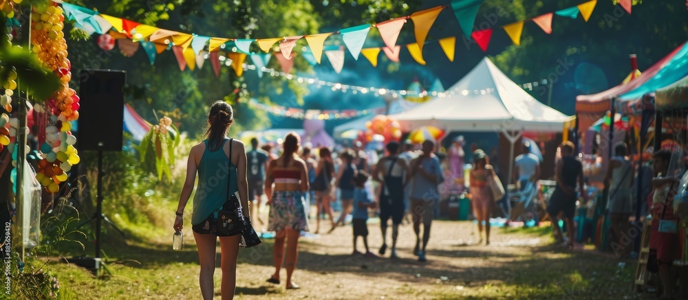 Obraz premium group of people at the summer festival