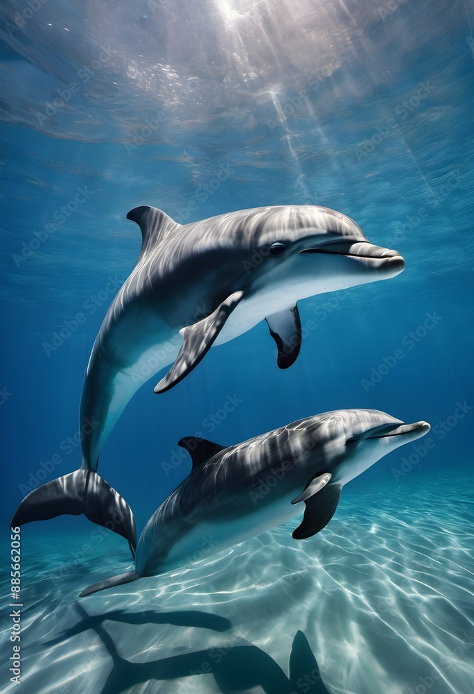 Naklejka premium dolphin in the water