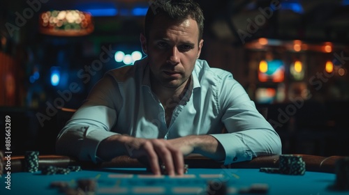 Man gambling inside casino generate ai
