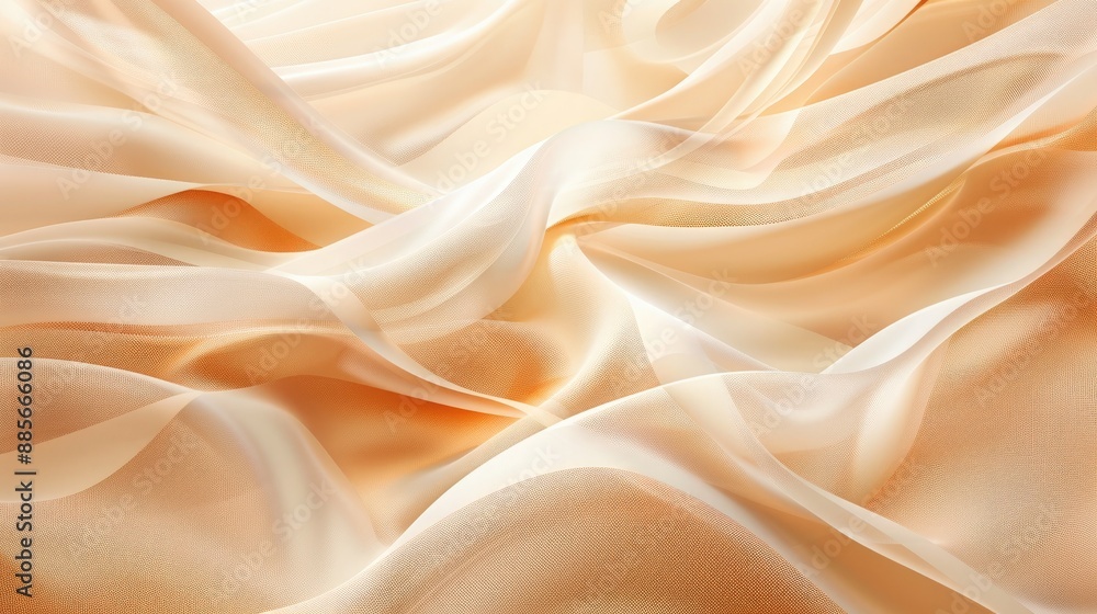 Fototapeta premium A serene abstract wallpaper featuring delicate, curving lines that resemble the patterns of sand dunes, in soft, sandy hues.