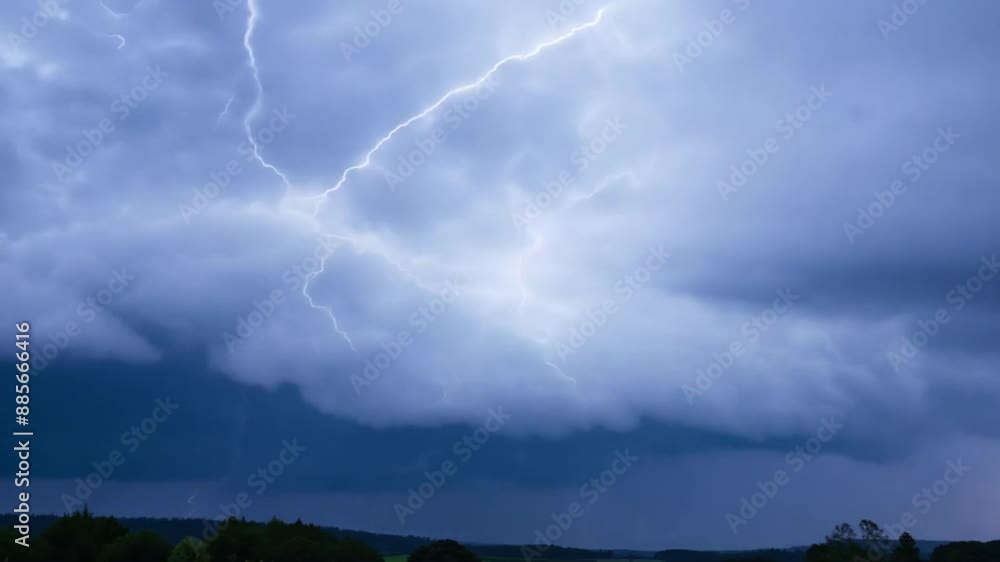 Time-Lapse Thunderstorm Lightning Flashes Generative AI Time-Lapse Thunderstorm Lightning Flashes Generative AI