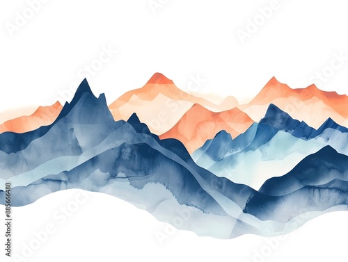 Minimalist Abstract Mountain Range Landscape