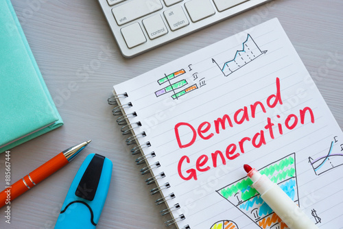 Cuadro en lienzo Handwritten notes in a notebook about marketing demand generation