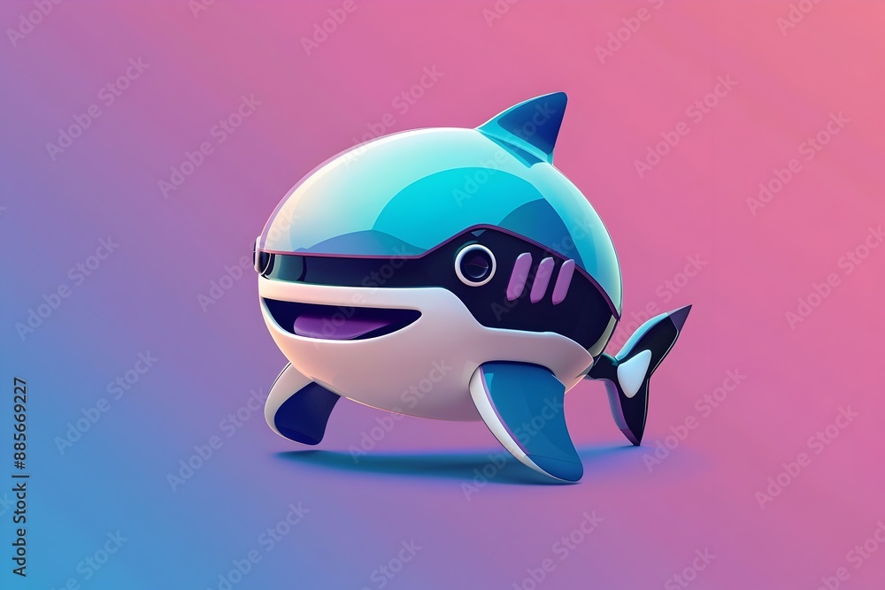 Sleek 3D Abstract Robot Shark Logo Design for Branding and Corporate Identity Sleek 3D Abstract Robot Shark Logo Design for Branding and Corporate Identity