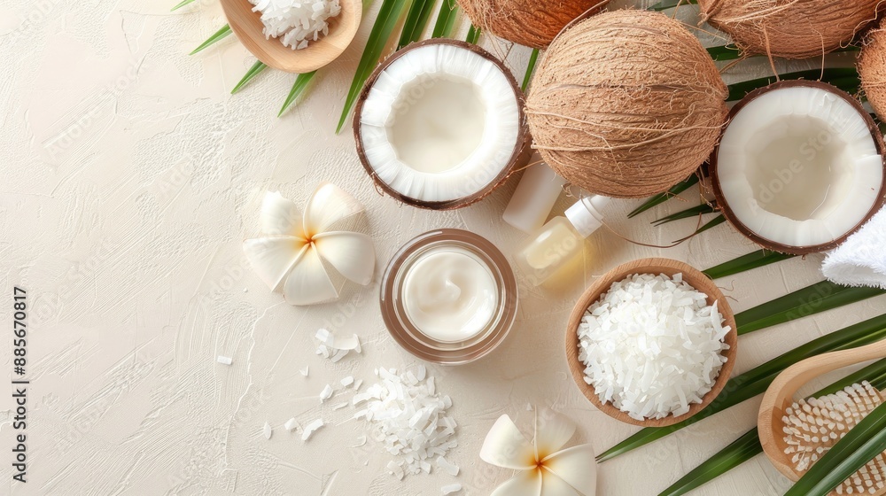 coconut-themed spa setting with coconut oil massages and coconut-scented products coconut-themed spa setting with coconut oil massages and coconut-scented products