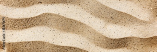 Background with clean beach sand texture top view, summer on sunny day