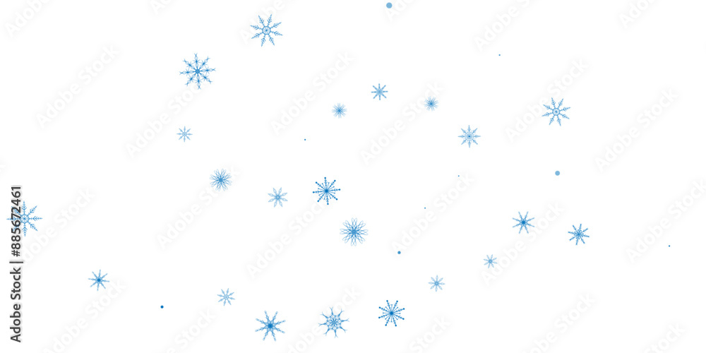 Snowflakes. Snow, snowfall. Falling scattered blue snowflakes on a white background. Snowflakes. Snow, snowfall. Falling scattered blue snowflakes on a white background.