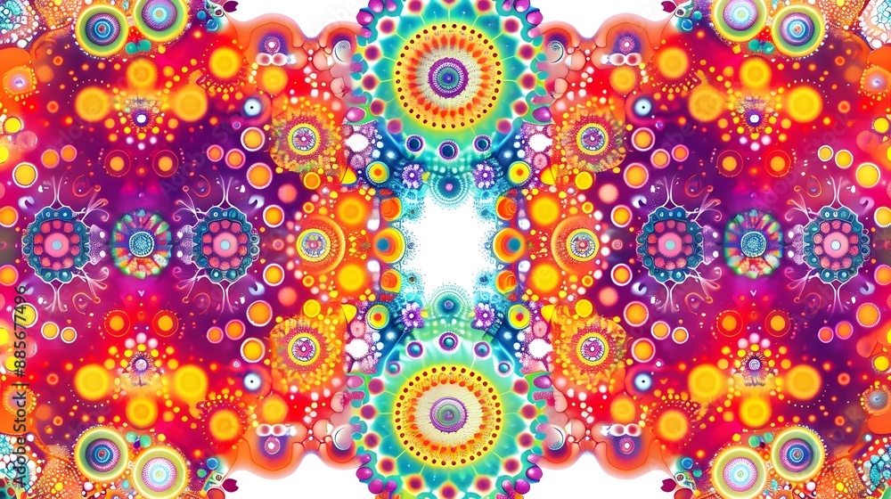 Vibrant Psychedelic Fractal Patterns for Sticker or Shirt Design on White Background Vibrant Psychedelic Fractal Patterns for Sticker or Shirt Design on White Background