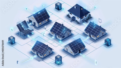 Smart Homes Connected by a Network of Solar Panels and Technology