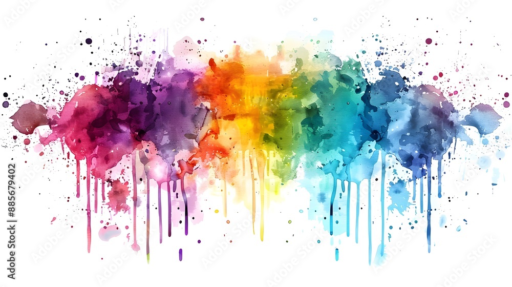 Fototapeta premium Vibrant Watercolor Splatter Backdrop for Shirt Design or Sticker
