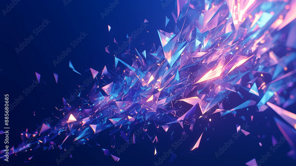 vibrant explosion of floating crystal shards with neon colors, dynamic abstract composition with high energy, modern digital art vibrant explosion of floating crystal shards with neon colors, dynamic abstract composition with high energy, modern digital art