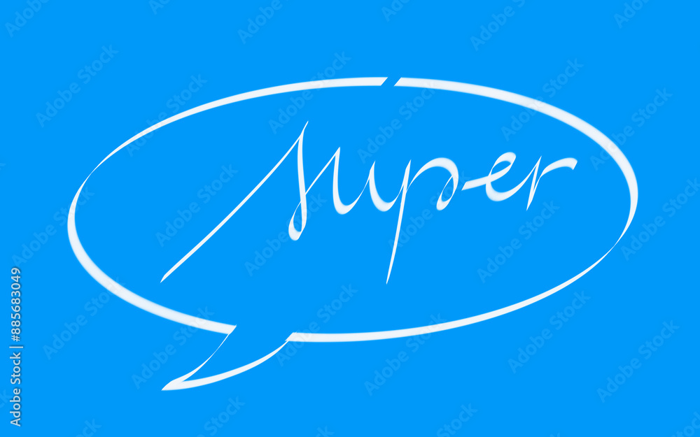 Fototapeta premium Title super in text box isolated on blue backgroundk