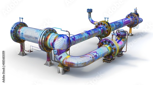 Comprehensive Finite Element Analysis (FEA) of a Pipe System with Fluid Flow Simulation: Detailed Visualization of Pressure and Velocity Distribution