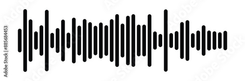 Sound ,audio wave or soundwave line art vector icon for music apps and websites. Graphic design elements for financial monitoring, medical equipment, music app in eps 10.