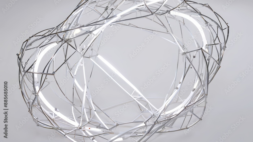 Circular Wire Object on White Surface Circular Wire Object on White Surface