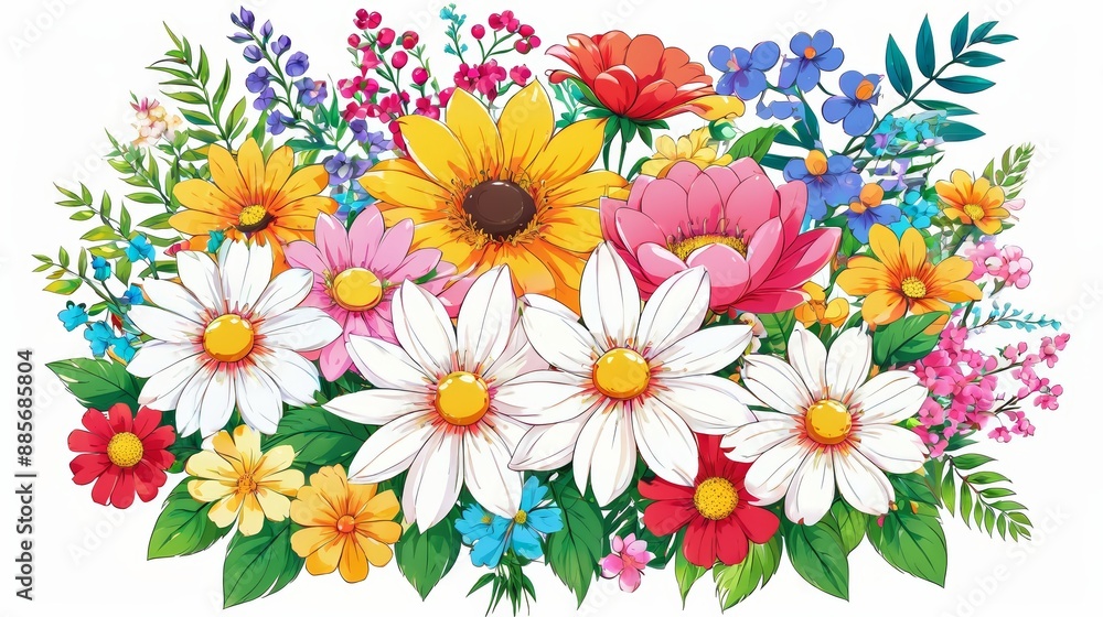 A Bunch of Flowers in a Vase A Bunch of Flowers in a Vase