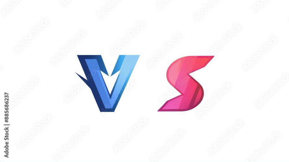 VS versus letters vector logo icon isolated on white background. VS versus symbol for confrontation or opposition design concept VS versus letters vector logo icon isolated on white background. VS versus symbol for confrontation or opposition design concept