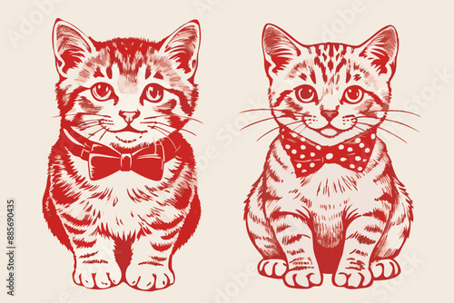 Vintage cat vector, vintage cat, cat vector, cat vector line art, cat, vintage vector