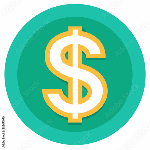 dollar icon silhouette vector art illustration