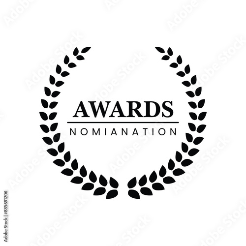 Set of laurel wreath symbol collection. Awards nomination emblem icon Vector illustration.
