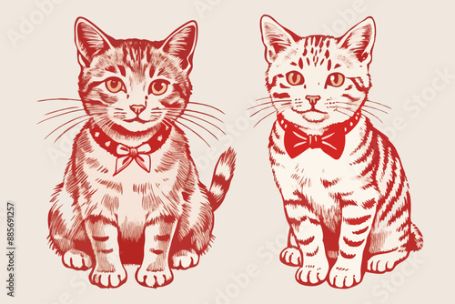 Vintage cat vector, vintage cat, cat vector, cat vector line art, cat, vintage vector