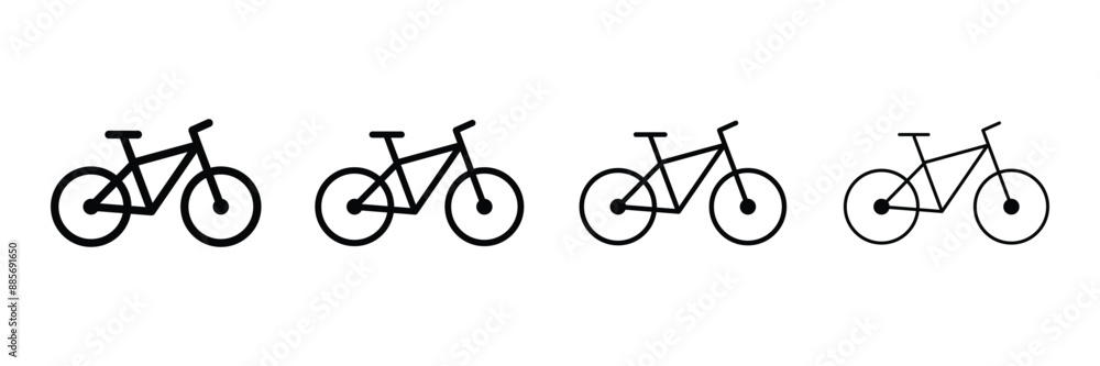 Set of outlined Bicycle icon collection. Bike, racing cycle, motor bike symbol. Vector Illustration. Set of outlined Bicycle icon collection. Bike, racing cycle, motor bike symbol. Vector Illustration.