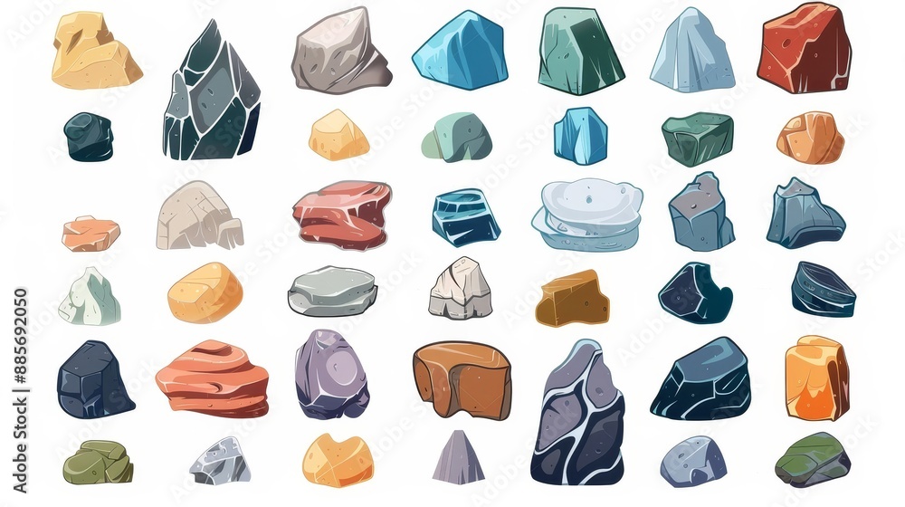 Rocks icons set Rocks icons set