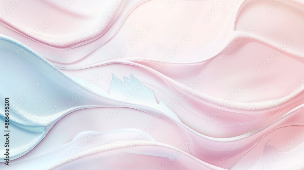 Fototapeta premium Abstract texture of moisturizer slashes and waves against a soft pastel backdrop, representing the nourishing and moisturizing qualities of skincare products.