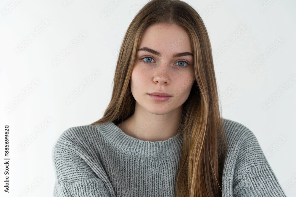 Happy lady with white background isolated Happy lady with white background isolated