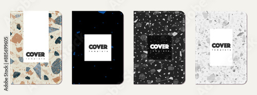 Notebook cover design. Terrazzo abstract