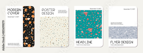 Notebook cover design. Terrazzo abstract