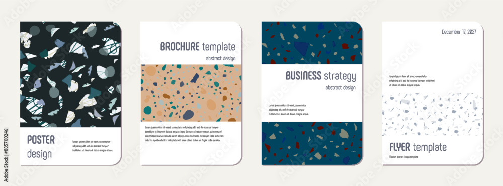 School diary cover design. Terrazzo abstract School diary cover design. Terrazzo abstract