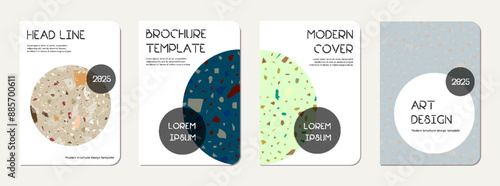 Notepad cover design. Terrazzo abstract