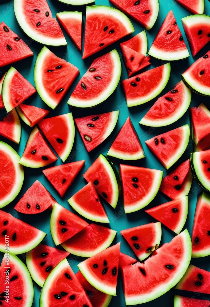 vibrant watermelon slices geometric fresh juicy fruit art, colorful, creative, design, pattern, shape, abstract, decorative, green, red, striped, triangular vibrant watermelon slices geometric fresh juicy fruit art, colorful, creative, design, pattern, shape, abstract, decorative, green, red, striped, triangular