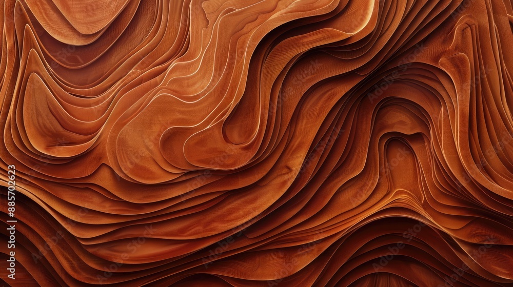 An abstract background with wavy, organic lines that mimic the appearance of wood grain, in rich, warm browns. An abstract background with wavy, organic lines that mimic the appearance of wood grain, in rich, warm browns.