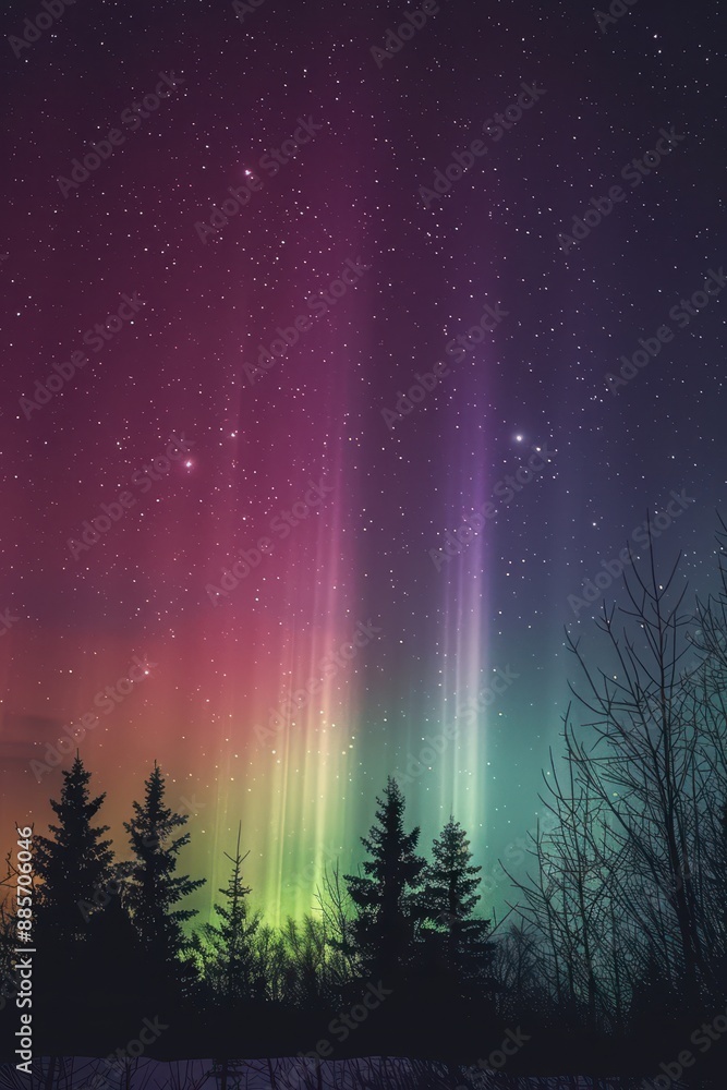Fototapeta premium the aurora borealis is a colorful display of light