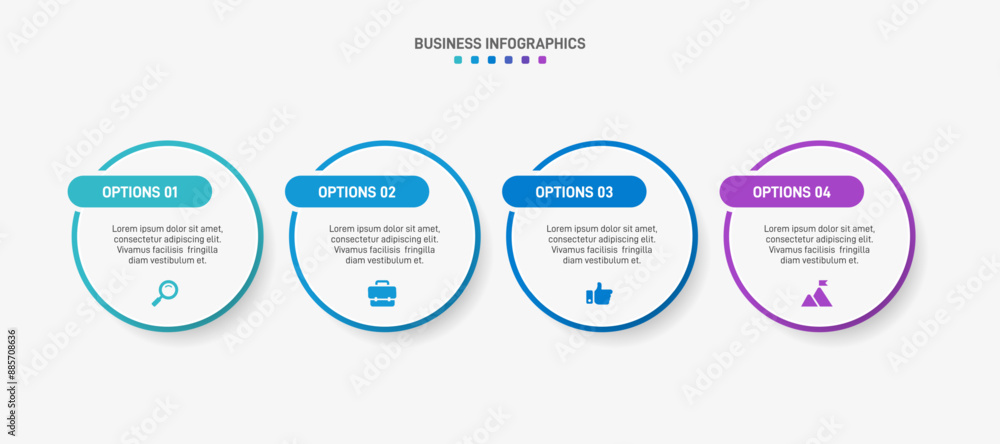 Obraz premium Horizontal progress bar featuring 4 arrow-shaped elements, symbolizing the four stages of business strategy and progression. Clean timeline infographic design template. Vector for presentation