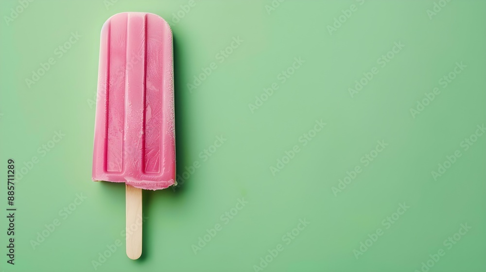 Blush Popsicle on a summery green Background with Copy Space Blush Popsicle on a summery green Background with Copy Space