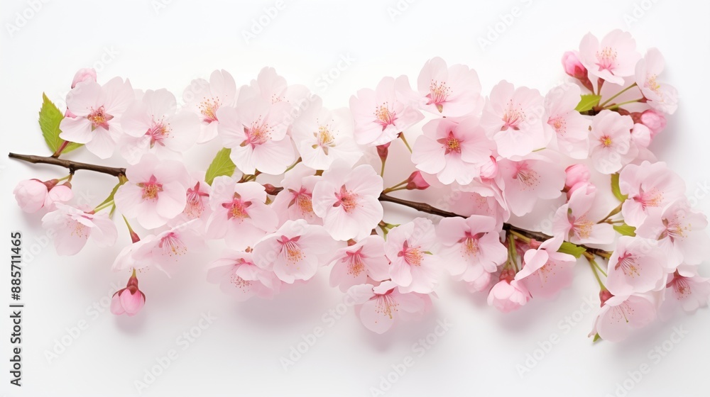 Cluster of soft pink sakura blooms gracefully, showcasing delicate blossoms, creating a captivating spectacle with their charming beauty and ethereal elegance.