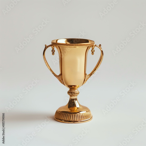 small trophy cup, gold with white background