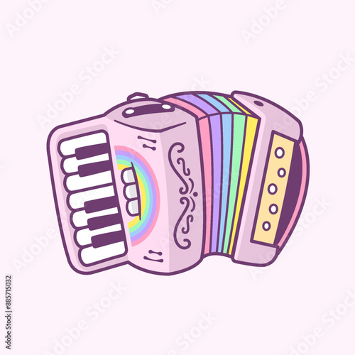 Colorful rainbow accordion vector illustration