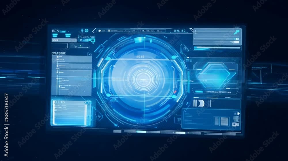 Animated Holographic HUD Interface Generative AI Animated Holographic HUD Interface Generative AI