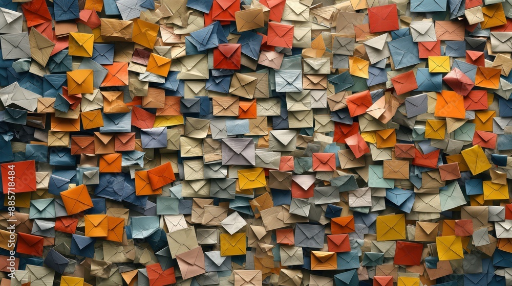 Abstract backdrop with collage of old mail's or envelope clippings, colorful grunge background. Abstract backdrop with collage of old mail's or envelope clippings, colorful grunge background.
